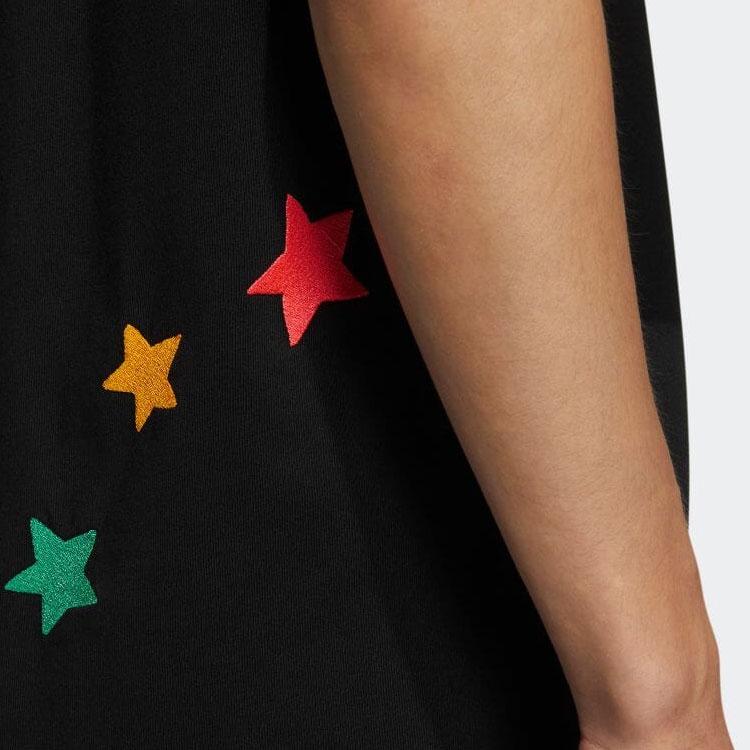 Adidas Футболка с короткими рукавами и круглым вырезом с логотипом и мультяшным узором, топы унисекс, черный HM8041