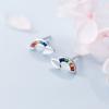 925 Sterling Silver Rainbow Colorful Crystal Stud Earrings for Women Gift Jewelry Female Ear Pendientes Boucle D Oreille Eh103