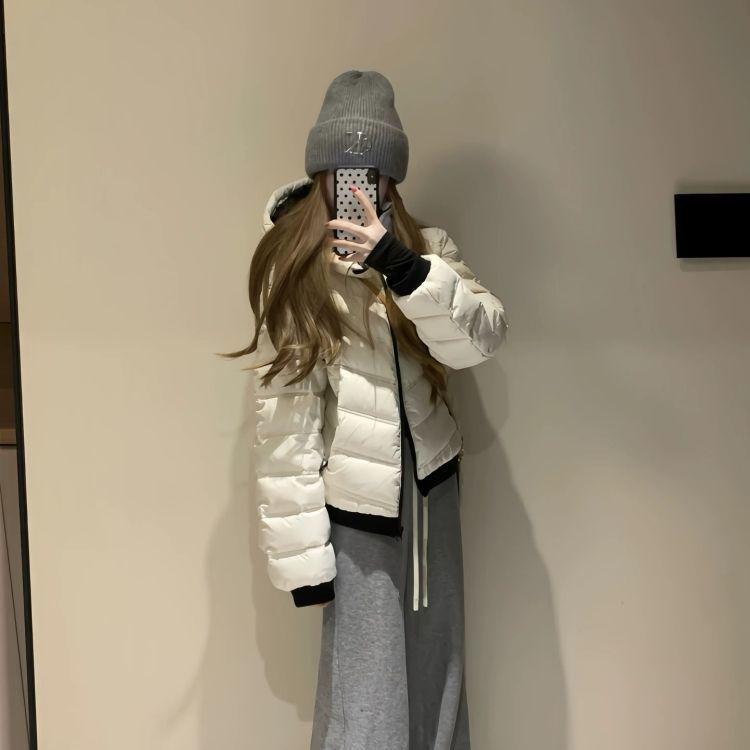 Splicing ribs cotton-padded clothes women's hooded jackets winter new cotton-padded clothes casual thickened warm cotton-padded jackets women