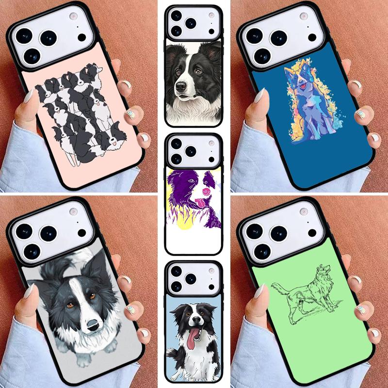 Border Collie Dog Phone Case for iPhone 16e 15 14 13 12 17 Pro Max Plus Air 17pro Cover Coque