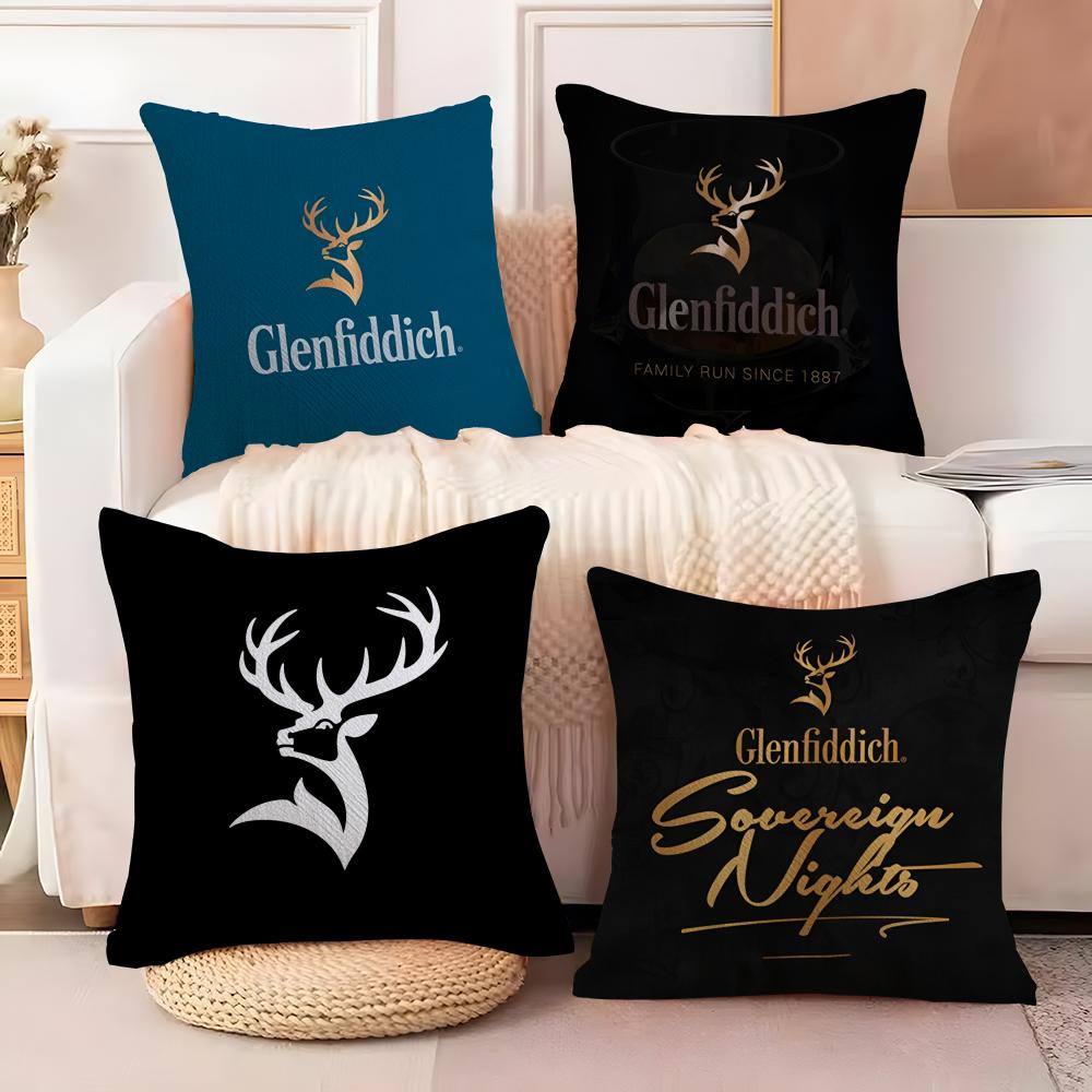 The GGlenfiddichS Cushion Cover Natural Linen Organic Fabric DoubleSided Printing Sofa Home Decor Breathable Bed Pillow