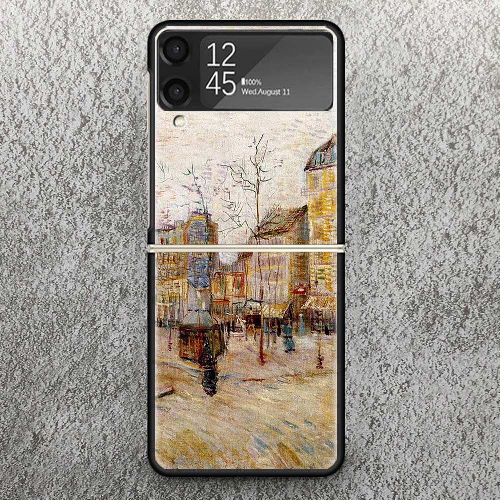 Van Gogh oil Art Painting Print Case For Samsung Galaxy Z Flip 3 4 5 6 7 5G Phone Shell Flip7 Flip6 Flip5 Flip4 Flip3 Pattern Co