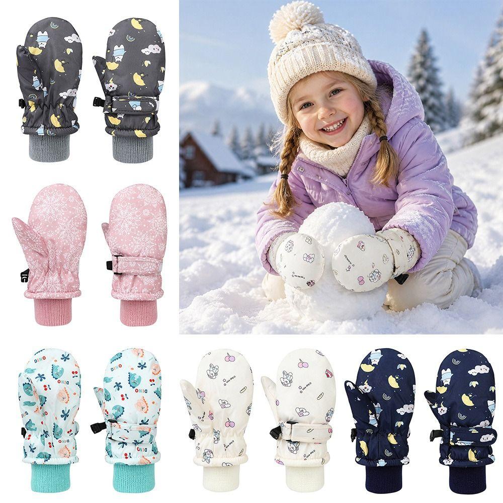 Non-slip Children Ski Gloves Warm Kids Winter Mittens Cute Snow Gloves Children Kids