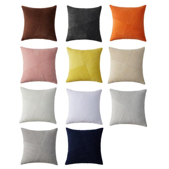 Бохо Текстурная Наволочка Вельветовая Полосатая Лоскутная Наволочка 18x18 Дюймов Рустикальная Наволочка для Фермерского Дома Дома Дивана Дивана Кровати Гостиной