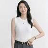 Navava Women S Daily Ribbed Round Neck SleeveleSS Knit Top Nt3292
