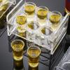 Акриловый держатель для стаканов Стойка-дисплей Бар Держатель для винных напитков Чашка Переноска для перелета Дегустация Поднос для подачи Двухрядный 6/8/12 отверстий Чашка