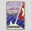Швейцария Пейзажная Табличка Жестяная Вывеска Металлический Постер Цюрих Монтрё Риги Альпы Металлические Тарелки Ретро Настенный Декор Кафе Гостиная Дом