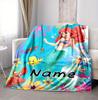 Custom Name Undersea Adventure Flannel Blanket Throw Blanket Soft Warm Sofa Bed home Decor Unique Gift