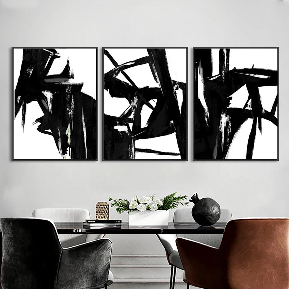 Черные абстрактные настенные постеры картины винтажный скандинавский декор холст интерьерные картины гостиная украшение для дома