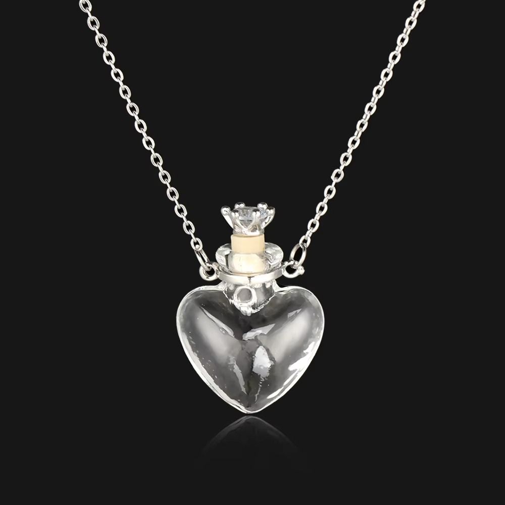 Transparent Openable Necklace Water Drop Mini Bottles Necklace Glaze Vial Pendant Keepsake