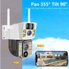 8MP 4K HD Solar IP Camera Wifi 4G Sim Dual Lens Outdoor PIR Human Detection CCTV Camera Low Powered V380pro Smart Security IP Cameras