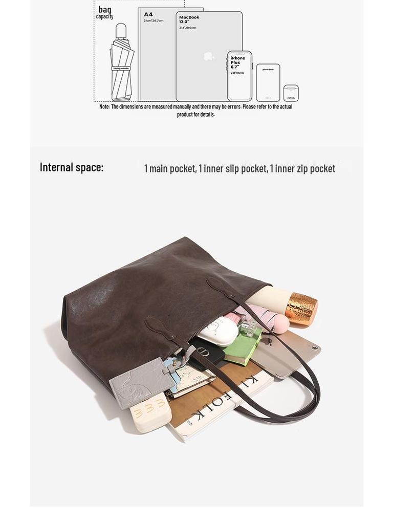 Женская сумка-тоут из натуральной кожи - Большая вместимость, Высокое качество, Сумка на плечо для поездок на работу 2025