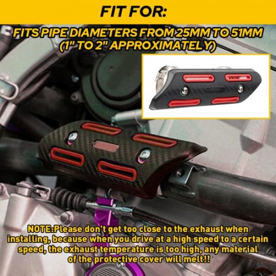 Carbon Fibre Exhaust Muffler Pipe Heat Shield Cover Red Upgrade For KTM HUQVARNA