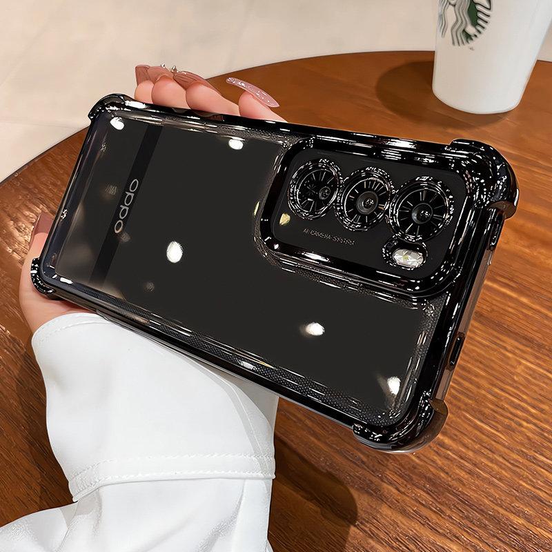Чехол для OPPO Reno 12 Pro Модный Электрооplated Мягкий Силикон Прозрачная Задняя Крышка Простой Пылезащитный Ударопрочный Бампер