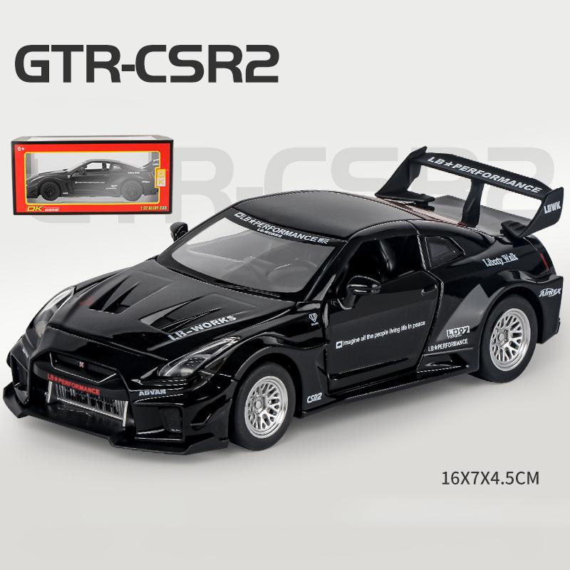 1/32 Nissan GTR CSR2 Skyline Ares литой автомобиль модель игрушечный транспорт металлический игрушечный транспорт с высокой имитацией инерционный механизм коллекция детские игрушки подарок