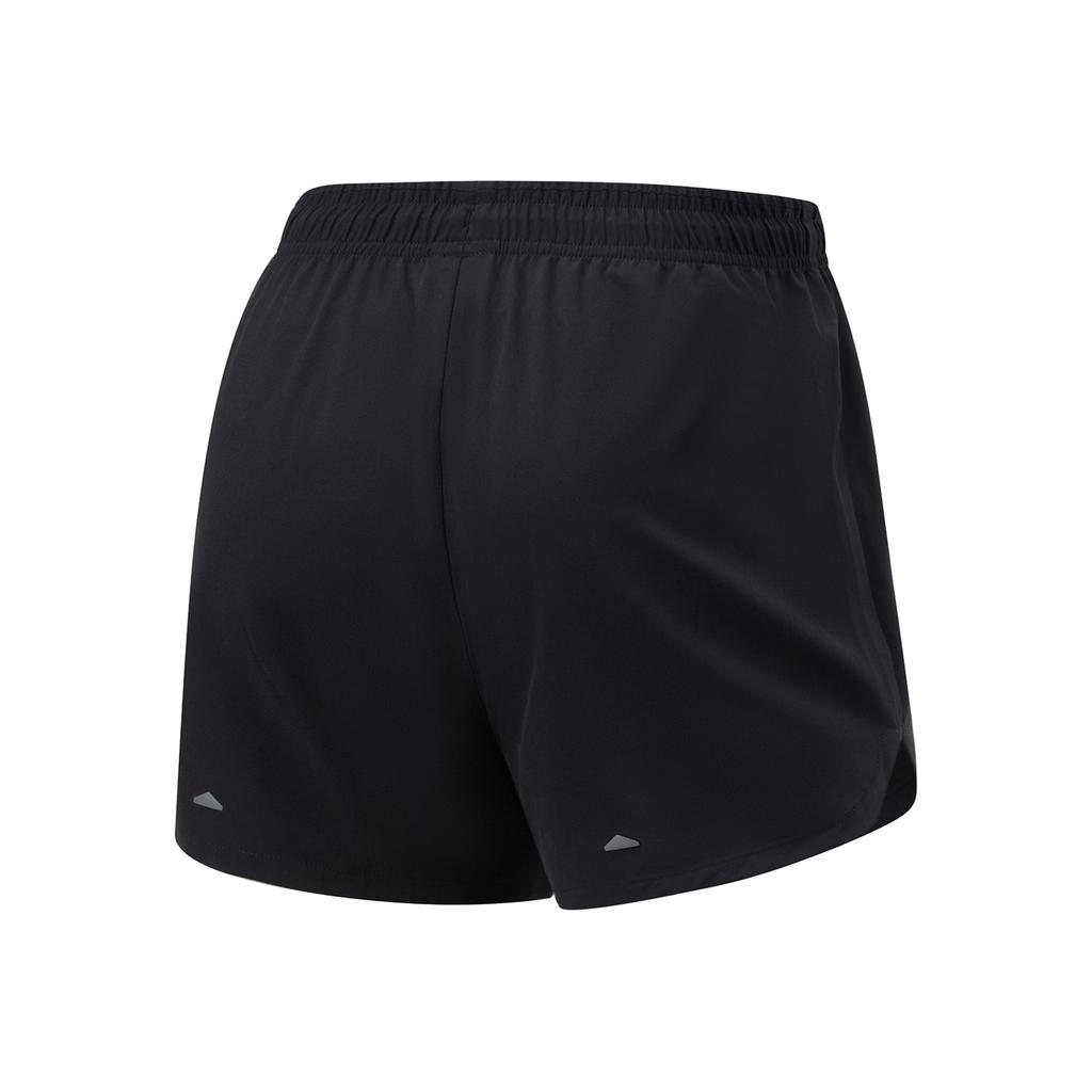 Li Ning Running Series Solid Color Mid Waist Comfortable Versatile Breathable Quick Dry Straight Leg Sports Shorts Women Shorts Black AKSU050-1