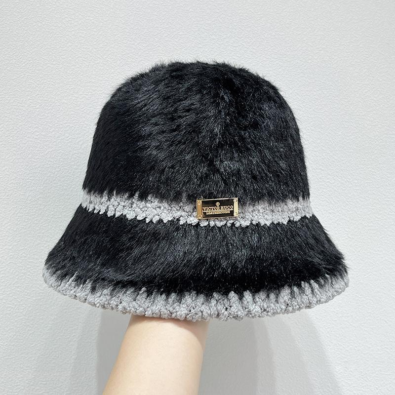 Autumn and Winter Women's Striped Hat Women's Fisherman Hat Versatile and Fashionable Knitted Fisherman Hat