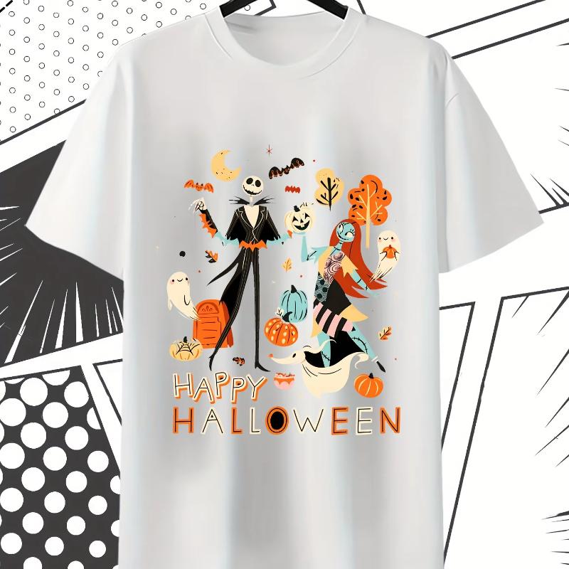 Unisex Women Nightmare Before Christmas TShirt Jack Skellington Sally Graphic Tee Officially Inspired Halloween Apparel