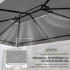 Gazebo Roof Replacement For 3 X 4m Frames Light Grey