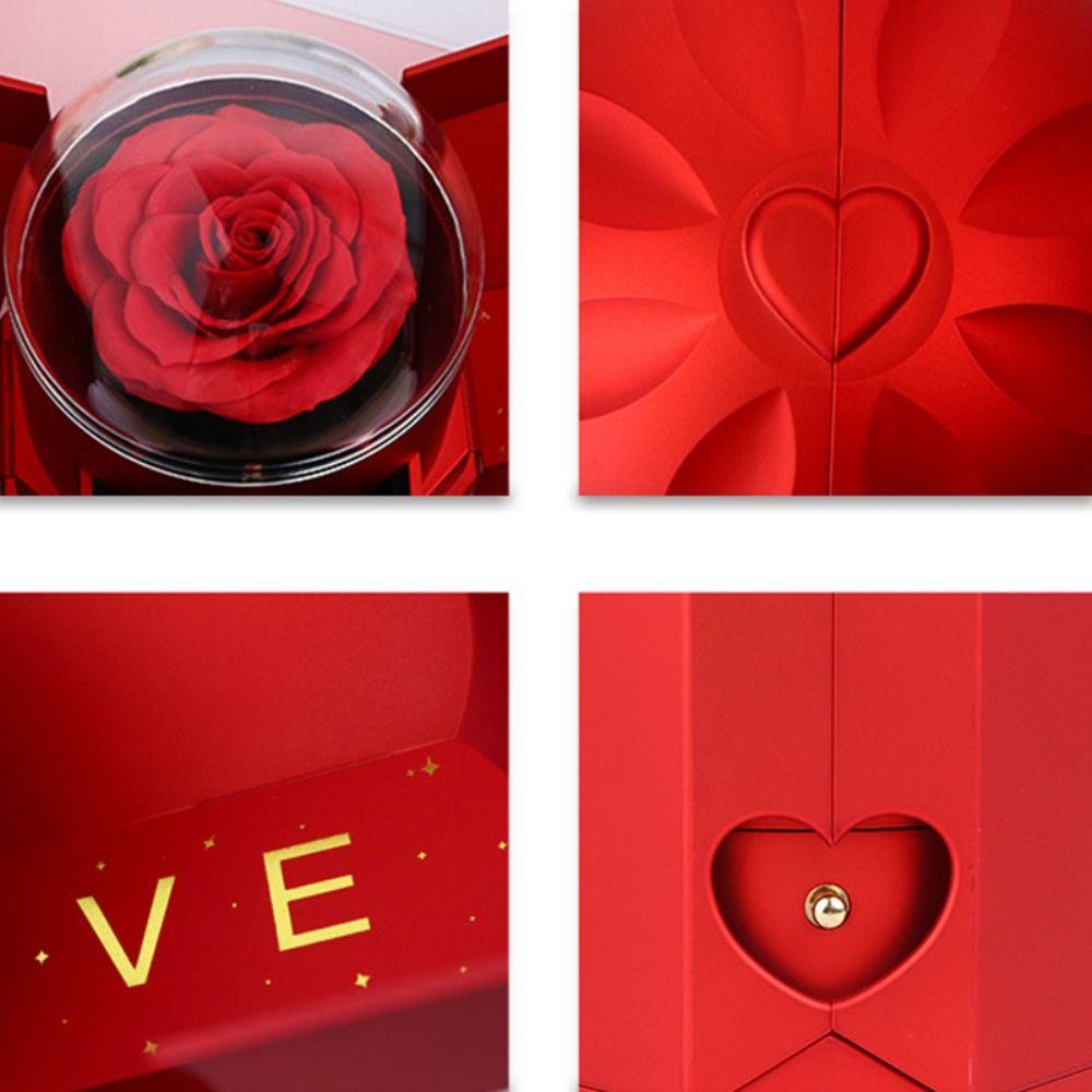 Forever Flower Eternal Rose Ювелирная шкатулка Подарочный замок Упаковка Коробка Ожерелье Подарочная коробка Жена