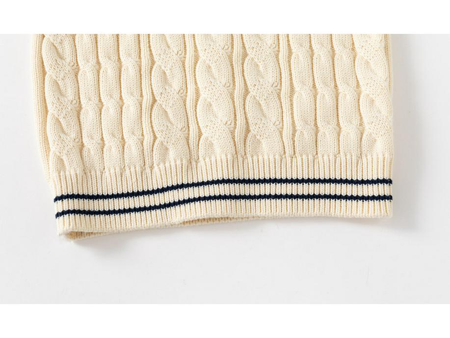 Вязаный хлопковый жилет-свитер с V-образным вырезом для мальчика - новый стиль осень/зима