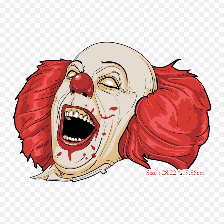 Evil Clown Clip Art 2016 Clown Sightings Evil Clown Iron On Heat Transfer Printing Vinyl Patches Sticker for Clothes DIY Appliques Washable Patches