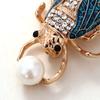 High Grade Pearl Enamel Cicada Brooches For Women Inlaid Rhinestone Simulation Design Animal Brooch Pins Jewelry