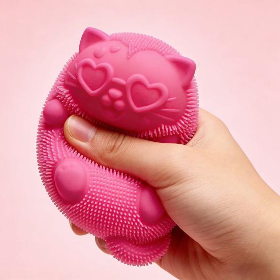 Мини-игрушка-пищалка Кот-Фазз, Снятие стресса, Пушистый шарик, Игрушка-непоседа, Помощь в концентрации, Расслабление, Снятие тревожности, Игрушка на рабочий стол