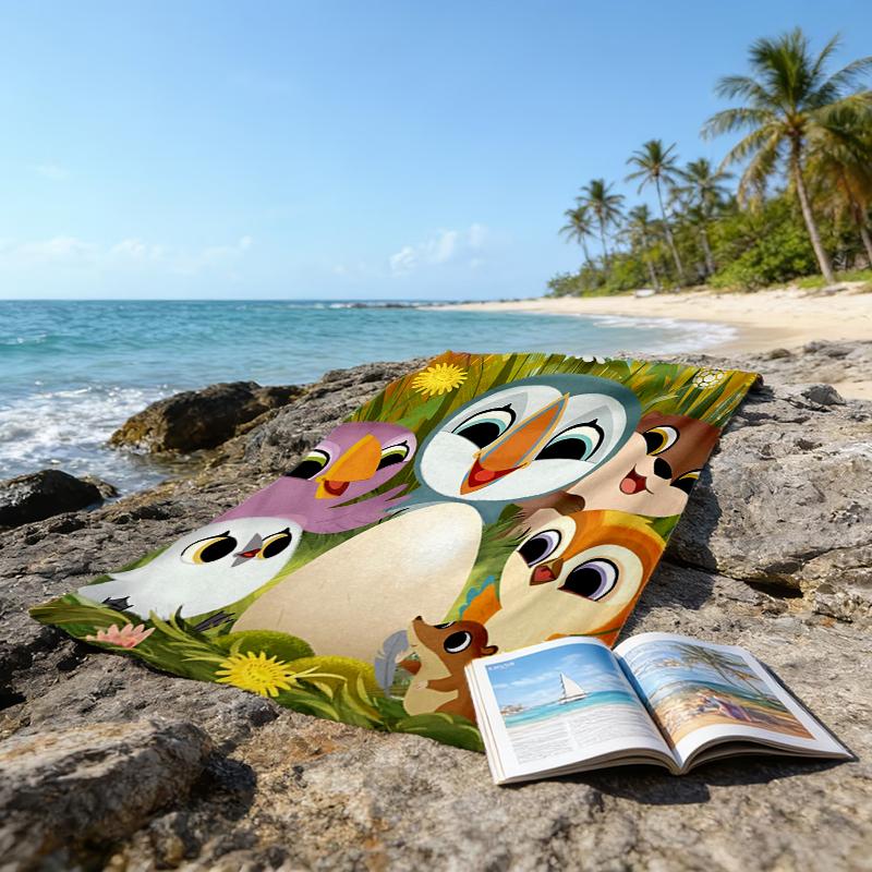 Ultra-Soft Beach Towel with Puffin Rock Theme,Ideal for Pool - Camping, Diving - Perfect Travel Essential, Vibrant Beach Towel.