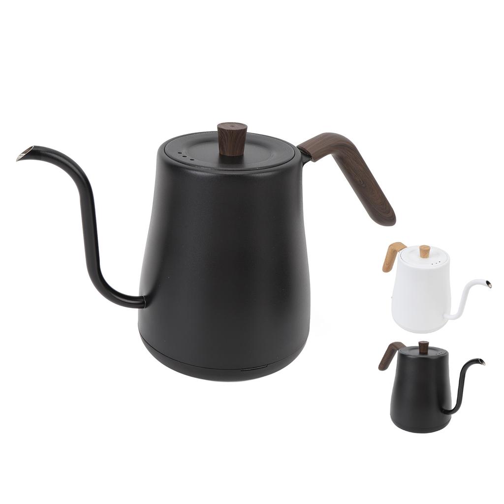 Электрический чайник с изогнутой шеей из нержавеющей стали с автоматическим отключением и эргономичной ручкой, исключающей ожоги.