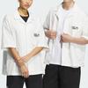 adidas Совместный бренд X Seebin SS23, однобортная однобортная рубашка с короткими рукавами и принтом логотипа, топы унисекс, розовый, белый IA8100