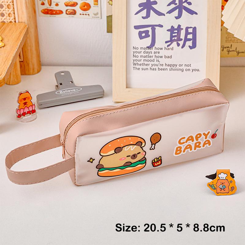 Capybara Transparent Pencil Case Large Capacity Cute Pen Bag Kawaii Cosmetic Bag School Study Stationery Office Supplies