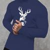 Men's Long Sleeve T-Shirt, Windproof & Water-Resistant Cuffs, Solid Teal Blue, Cold Rainy Day Commut