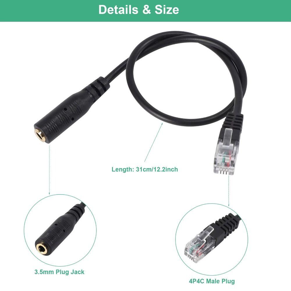 Replace RJ9 Connector Spare Parts 3.5mm Jack Adapter Cable Professional RJ9 Adapter Cable Phone