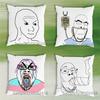 WWojak Soyjak Memes Pillowcases Cute Funny Pillow Case For Wedding Party Home Decor Comfy Pillow Cover