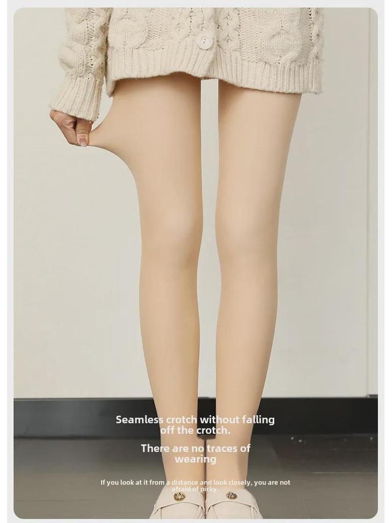 Улучшенные двухслойные леггинсы телесного цвета из бархата - чулки телесного цвета толщиной 720 игл для осени/зимы