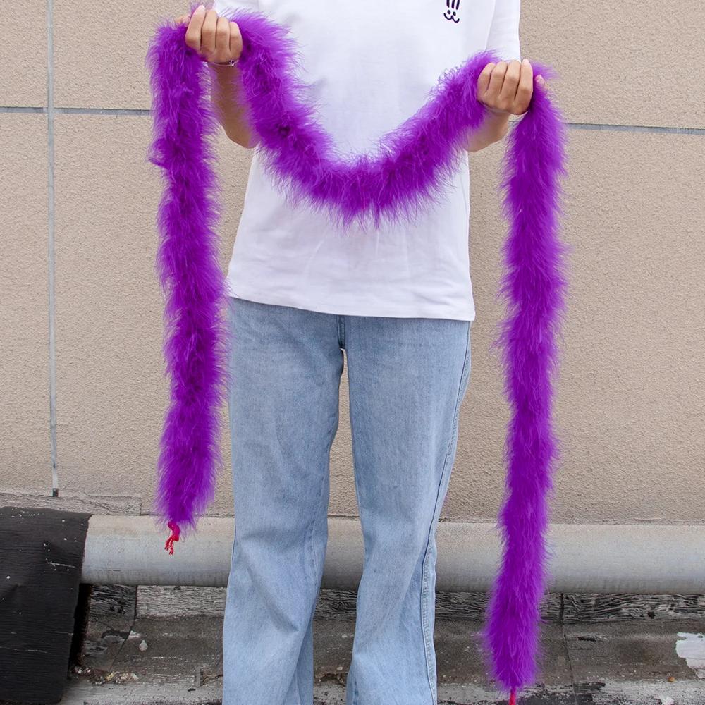 2M 50Grams Marabou Turkey Feathers Boa Trim for Crafts Needlework Shawl Party Scarf Carnival Costume Wedding Plumes Decoration