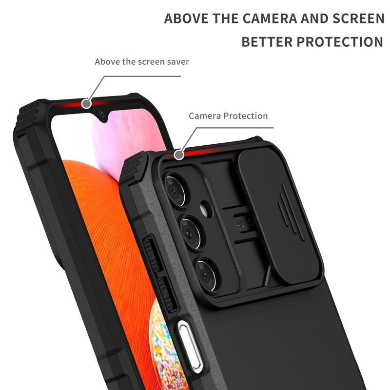 Для Samsung Galaxy A15 чехол противоударный бронированный слайдер камера защитный чехол для телефона для Galaxy A15 A 15 подставка держатель чехол