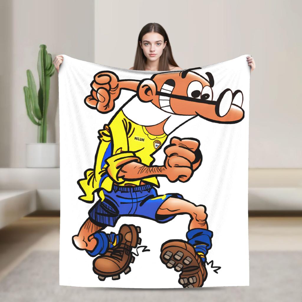 Mort & Phil Mortadelo y Filemón Blanket Warm Soft Novelty For Living Room Airplane Travel Flannel Bedspread Bed Cover