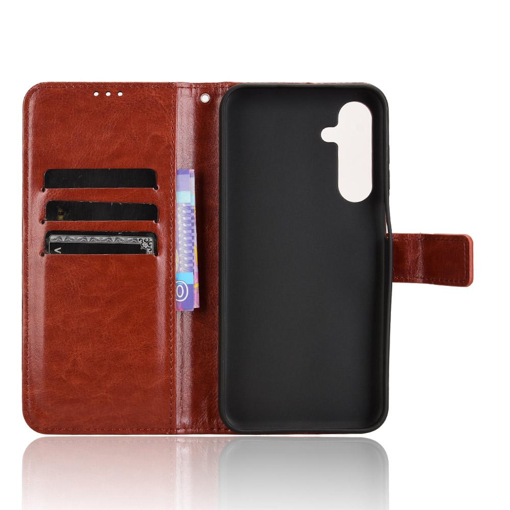 Чехол-кошелек для Samsung Galaxy M35 5G, кожаный чехол-подставка с текстурой Crazy Horse