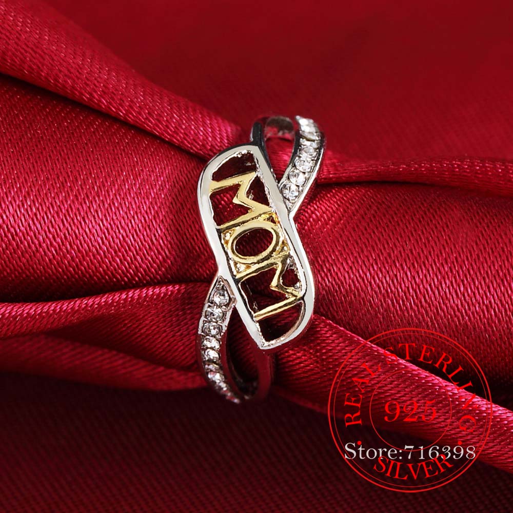 Ювелирные изделия из стерлингового серебра 925 пробы, 100%, винтажные серебряные кольца с кристаллами для мамы, подарок на день матери для женщин