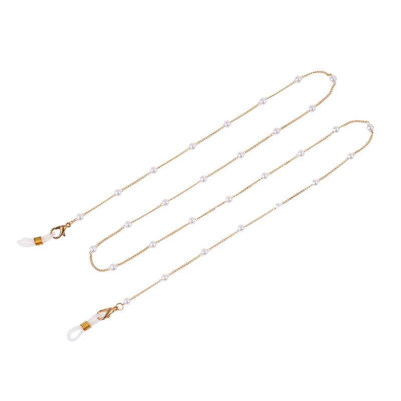 Простая женская цепочка для солнцезащитных очков с жемчугом, висящая на шее, противоскользящее ожерелье для очков