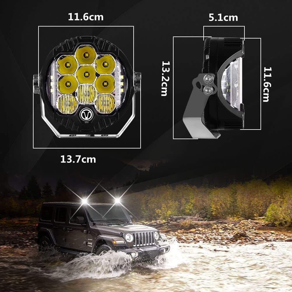 KAWELL 50 Вт Противотуманные фары Внедорожные фары Фары для вождения 5 дюймов Фары для Wrangler Комбо