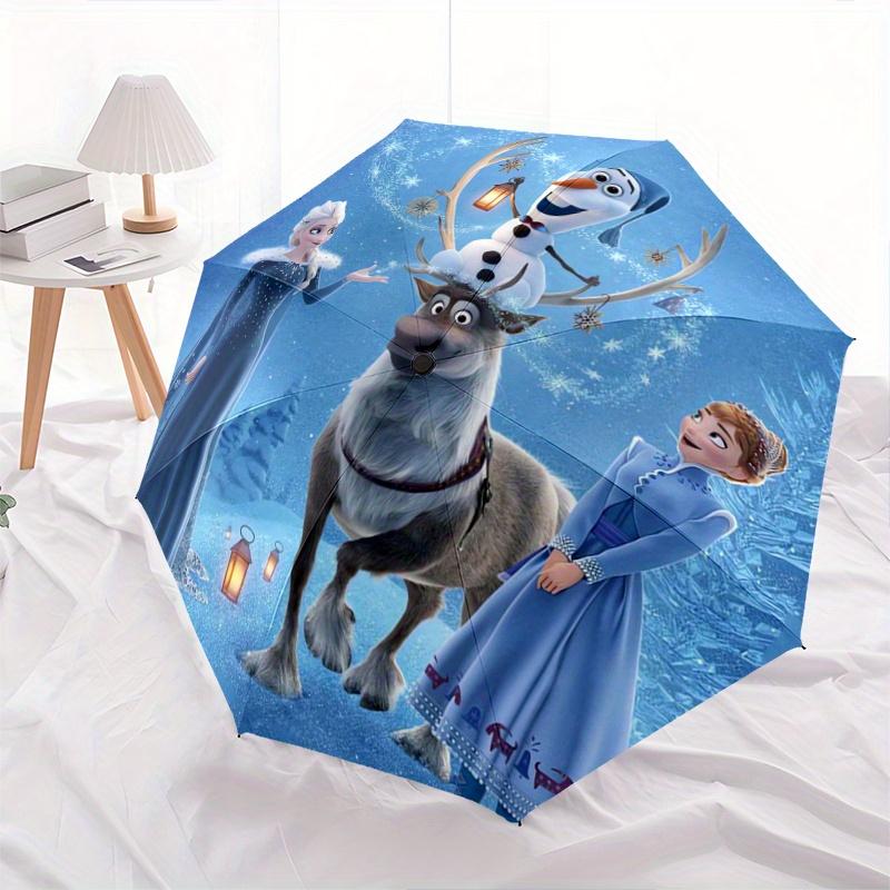 1pc Frozen Fever Olaf Snowman Reindeer Automatic Opening and Closing Umbrella - Suitable for Various Occasions, Outdoor Activities, Lightwei
