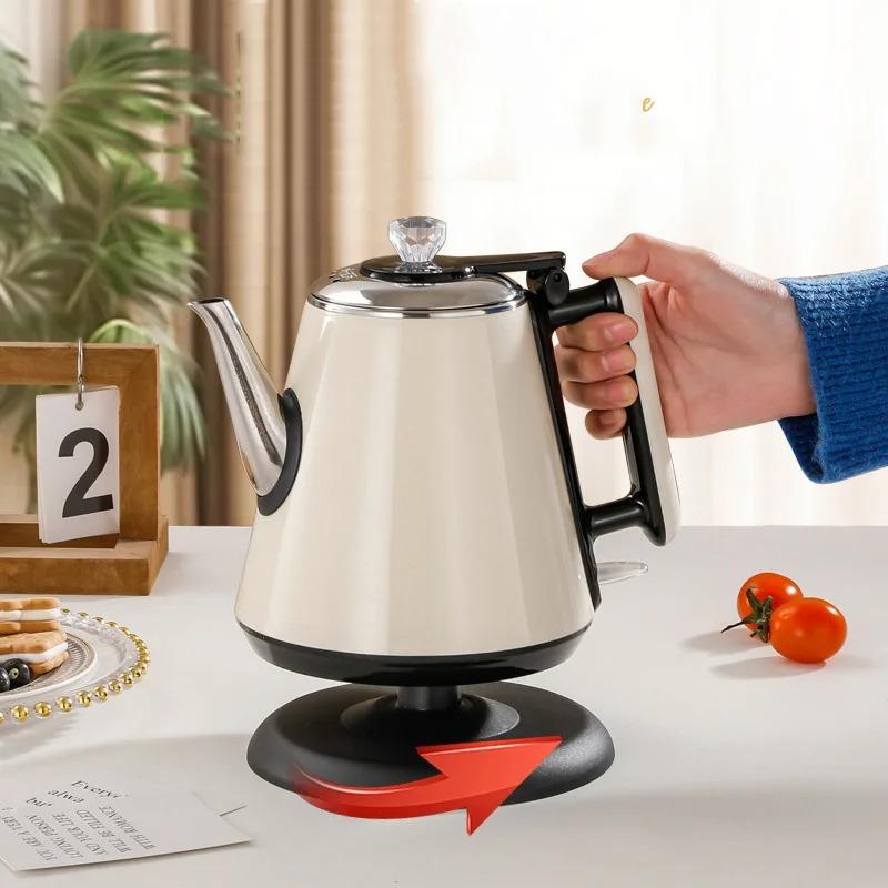 Электрический чайник 1 шт., утолщенная нержавеющая сталь 304, длинный носик, двухслойный, автоматическое отключение, защита от сухого пригорания, чайник для заваривания чая