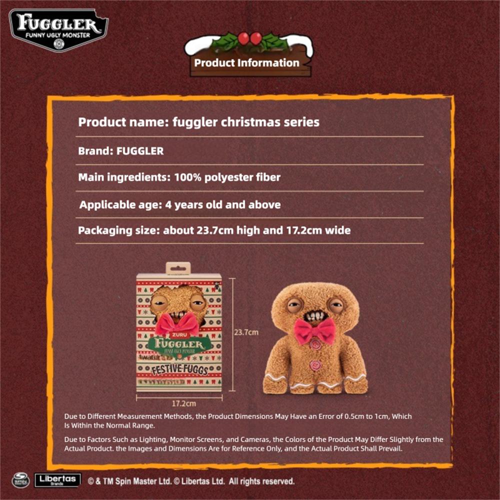 Fuggler Милый Монстр Фестивальная Серия Плюшевая Игрушка Олень Снеговик Рождественский Пряник Kawaii Забавный Модный Кукла Пелуш Подарки