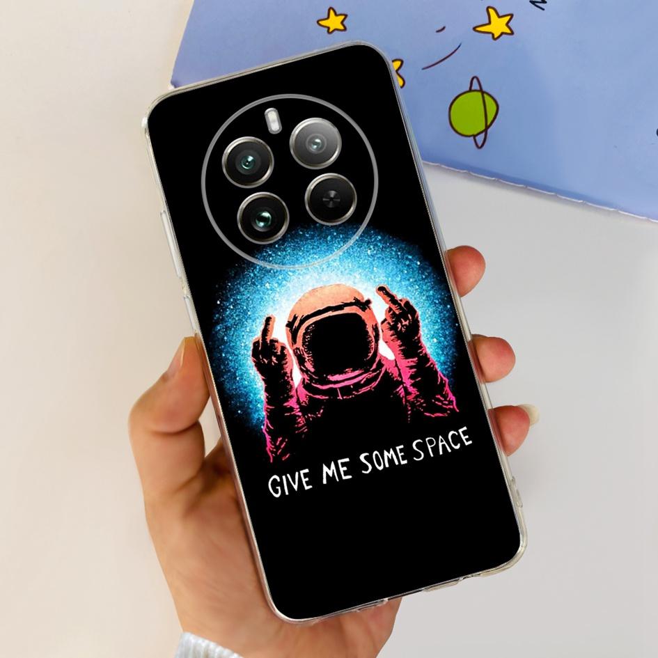 Чехол для Realme 12 Pro Plus Популярный Цветок Астронавт Мягкий Прозрачный Силиконовый Чехол для Телефона на Realme 12 Pro 5G 2024 Funda RMX3842 Чехол