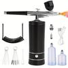 Полный комплект пистолета с беспроводным компрессором - высокое давление 36 фунтов на кв. дюйм, время работы 50 минут, портативная щетка для ногтей