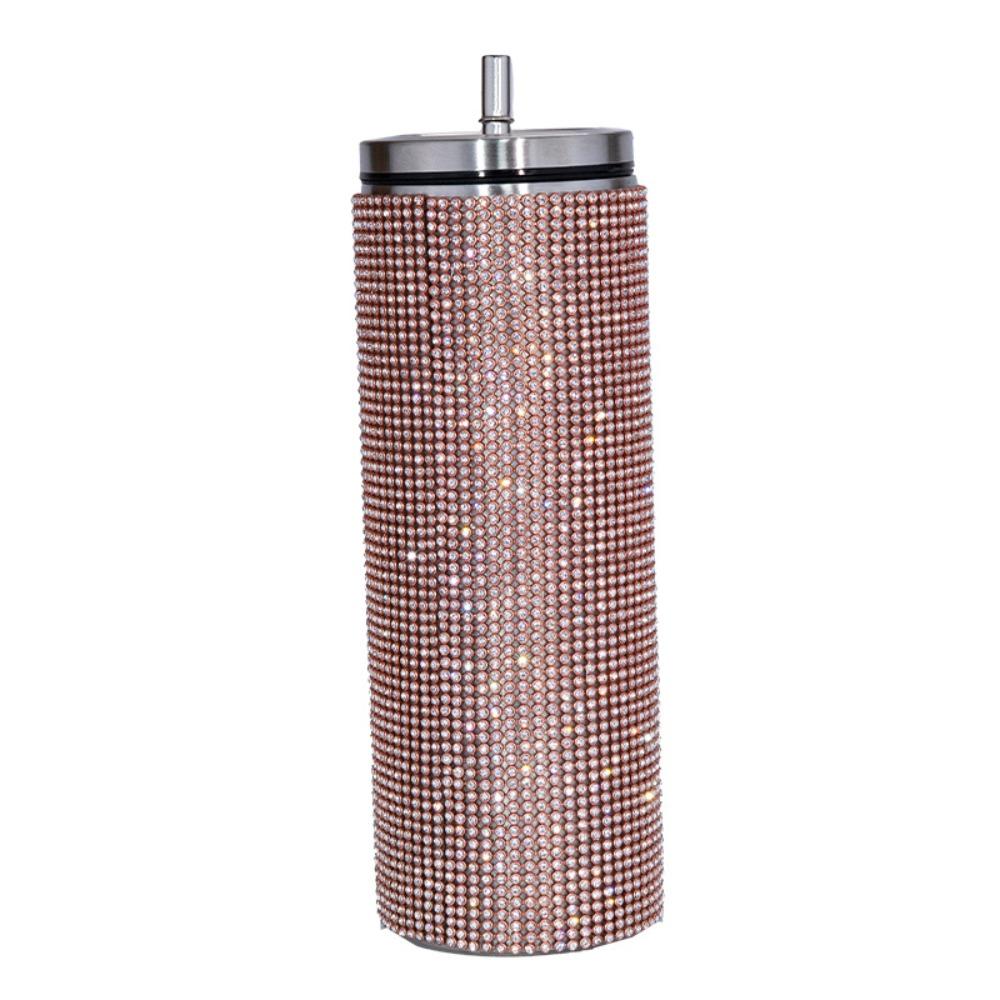 Bling Rhinestone Thermos Bottles Leopard Print Stainless Steel Water Bottle  Outdoor Activities