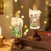 Christmas Flameless LED Candles Battery Operated Santa Snow Decorative Lamp Home Porch Tabletop Party Decor